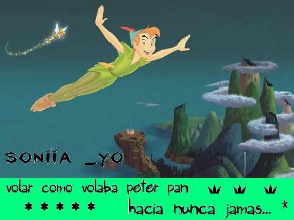 volar como lo hacia peter pan hacia nunca jamas*