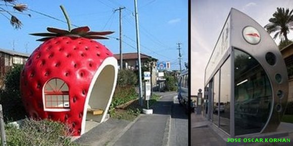 Curiosas y creativas paradas de autobuses