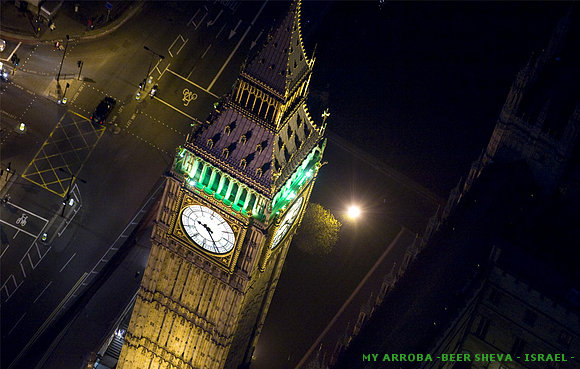 London from above, at night