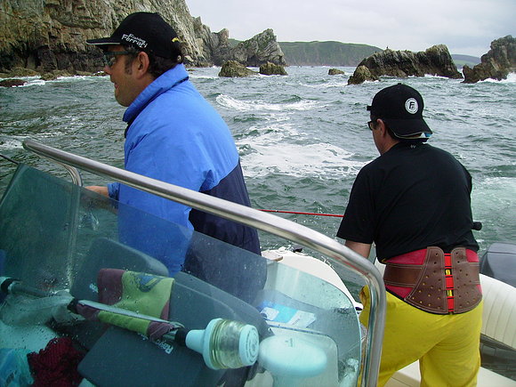 en accion de pesca mis compañeros