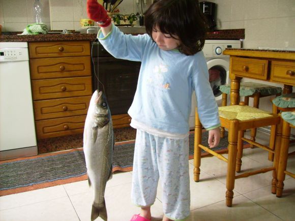 mi hija con una lubina