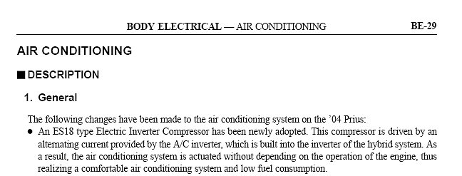 Motor compresor AC Prius