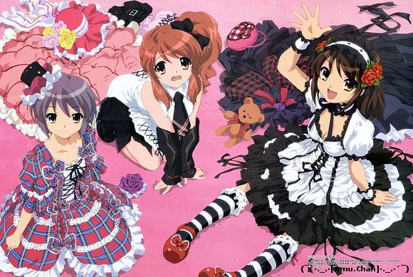 Haruhi,Mikuru and Yuki