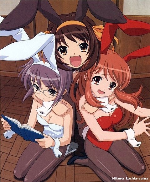 Yuki, Haruhi y Mikuru