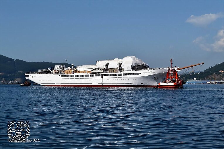 Sea Cloud Spir Metalship de Vigo el mástil  Mesana