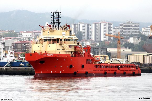 Offshore supply vessel under construction carrying