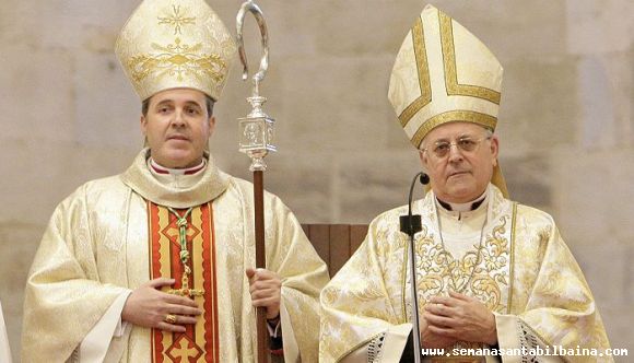 MARIO ICETA  AUXILIAR DE BILBAO CON EL OBISPO