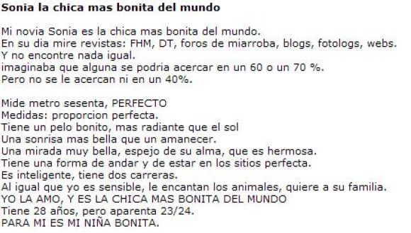 MI NOVIA: LA CHICA MAS BONITA DEL MUNDO