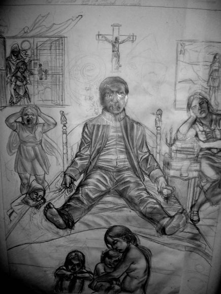 Nocturno de Rubén Darío acrílico de Ilich Guillerm