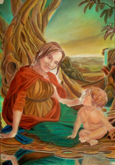 Madre amorosa pastel de Ilich Guillermo López Cháv