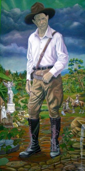 Sandino acrilico de Ilich Guillermo López Chávez