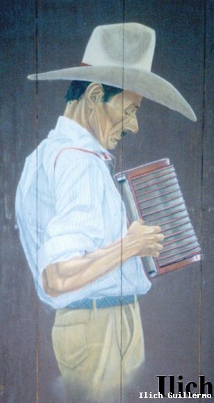 Acordeon jinotegano, pintura en puerta de Hotel Se