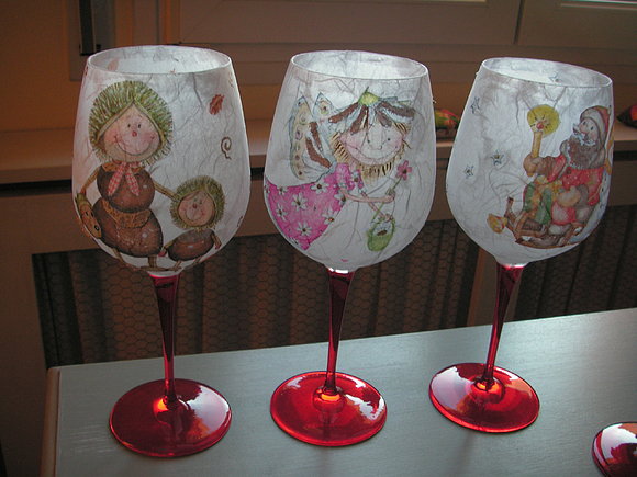 Copas para poner de adorno con una vela.