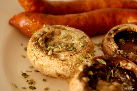Champiñones al queso picón
