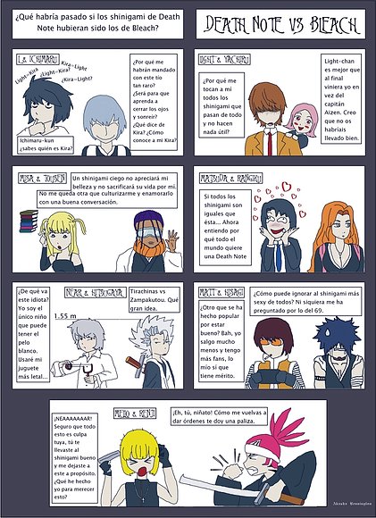 Q pasaria si los shinigamis de D.N fueran bleach?