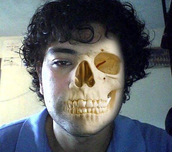 efecto photosop craneo
