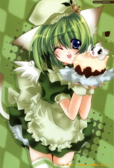 Neko con un pastelito