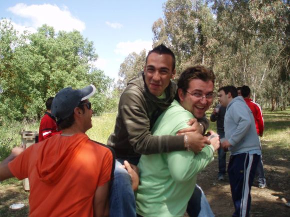 FRANCISCO Y YO HACIENDO EL GAMBA