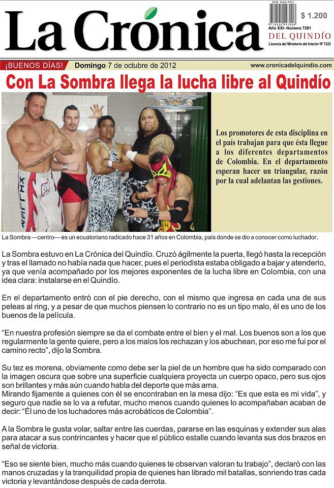 QUEREMOS LUCHA LIBRE COLOMBIANA CWS EN TELEVISION