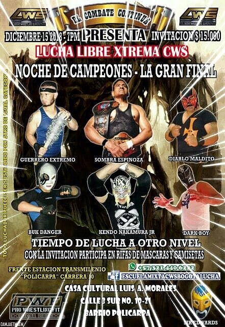 NOCHE DE CAMPEONES, “NOVATO DE ORO CWS” SANGRE NUE