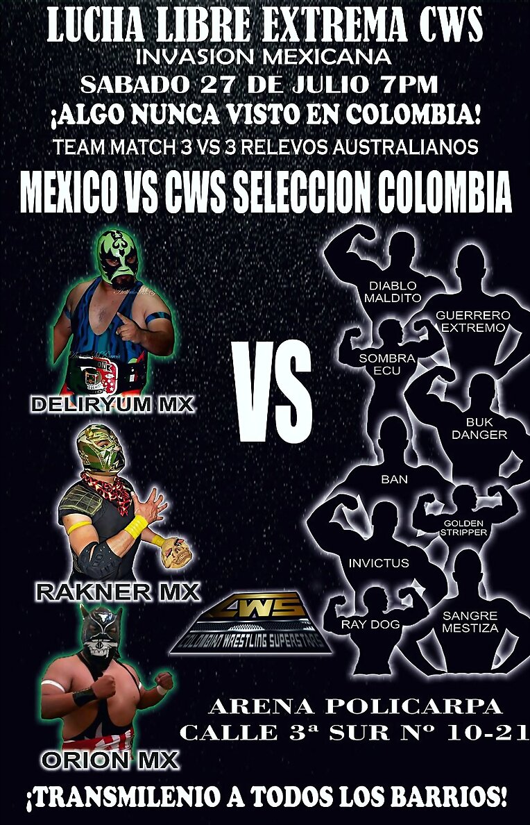 EVENTOS CWS, SÁBADO 27 DE JULIO DE 2019 7 P.M.
