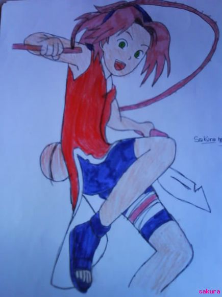 sakura saltando la cuerda