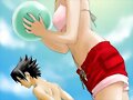 sakura en la playa con sasuke