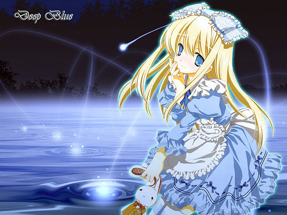 Chica anime azul