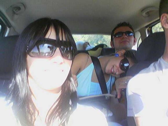 en el coche