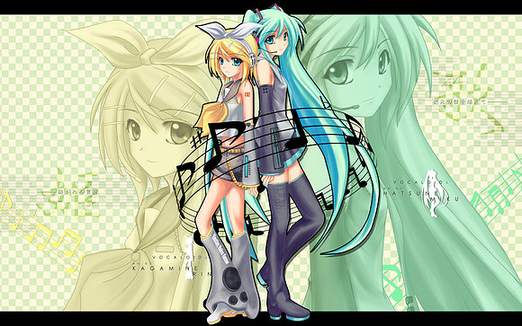 Rin Kagamine & Miku Hatsune.