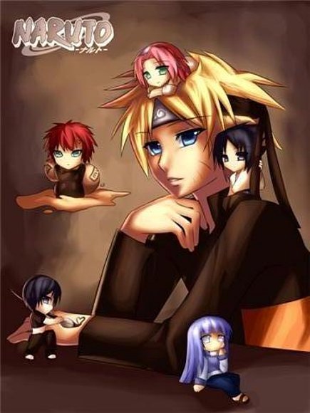naruto y chibi´s sakura,gaara,sasuke,hinata,sai