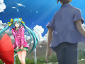 { hatsune miku long hair twintails umbrella }