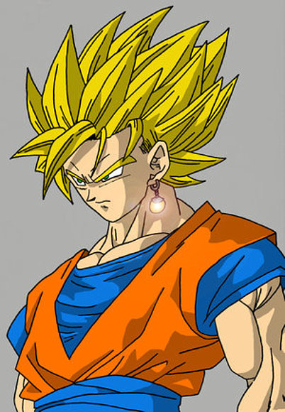GOKU SSJ 2 DE CINTURA HACIA ARRIBA CON PENDIENTE D