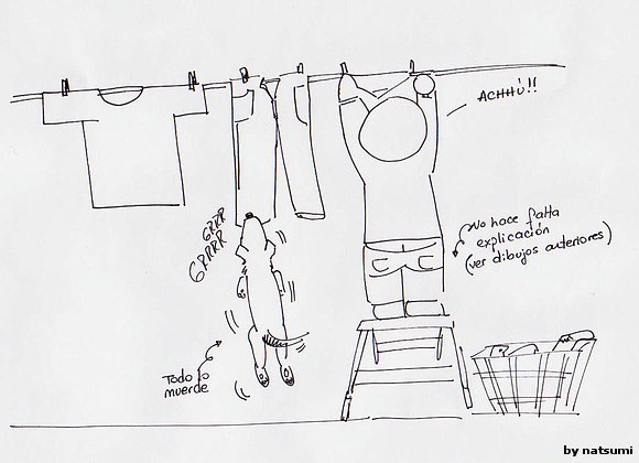 colgando la ropa