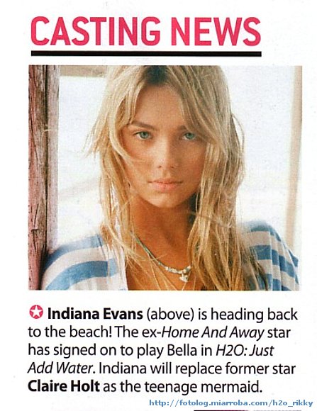 Indiana Evans en h2o