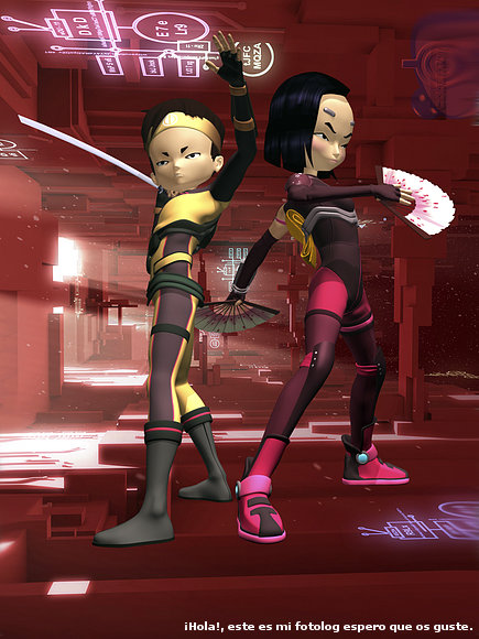 Yumi and Ulrich in the digital sea.