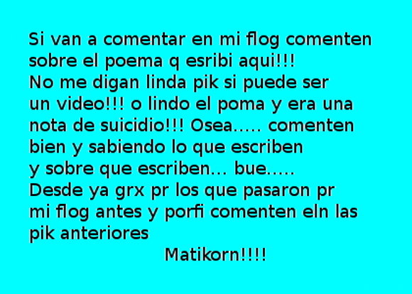 Lean el poema o les borro los comentarios!!!