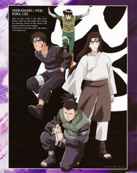 Lee, Kiba , Shikamaru y Neji