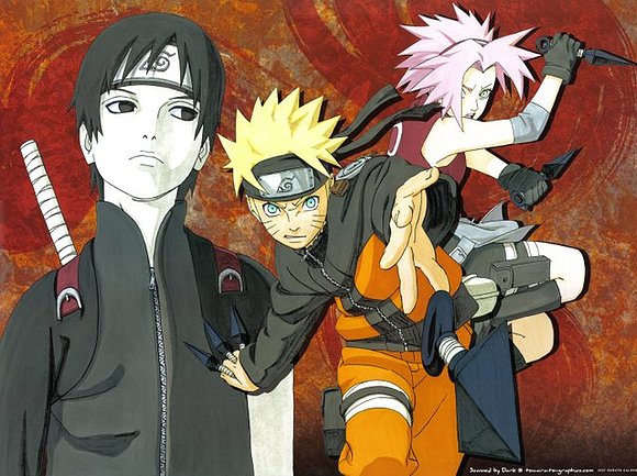 naruto, sakura y sai