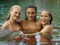 H2O - Rikki, Cleo and Emma with a dolphin