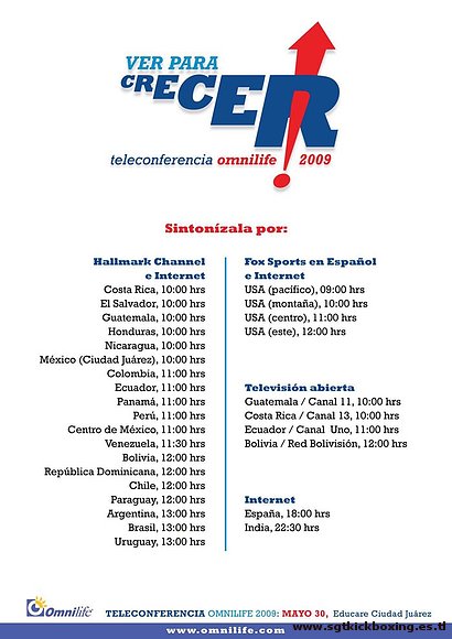 HORARIOS TELECONFERENCIA 30 MAYO -2009