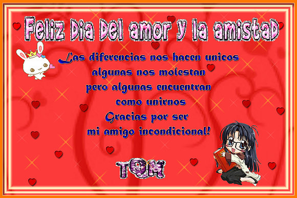 Feliz dia del amor y la amistad