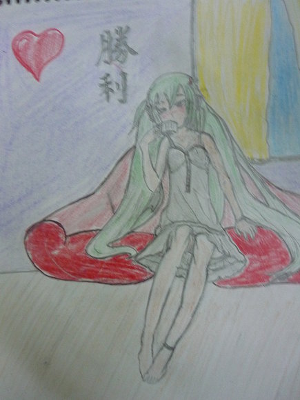 un dibujo de miku  dedicado a Kusajishi ^/////^