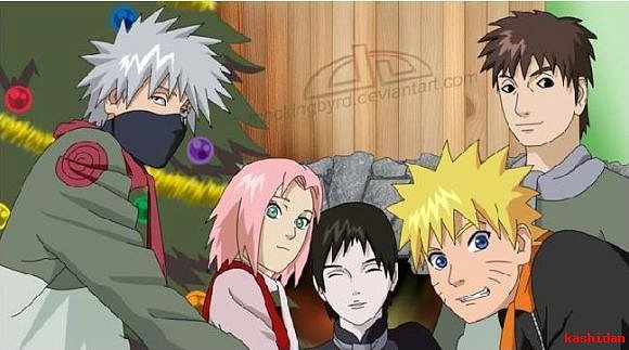 naruto,sai,sakura,kakashi,etc en navidad