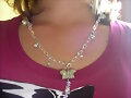 Collar plata mariposa+perla + cristal de bohemia