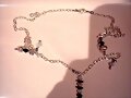 Collar flor de Swarozski negro y blanco