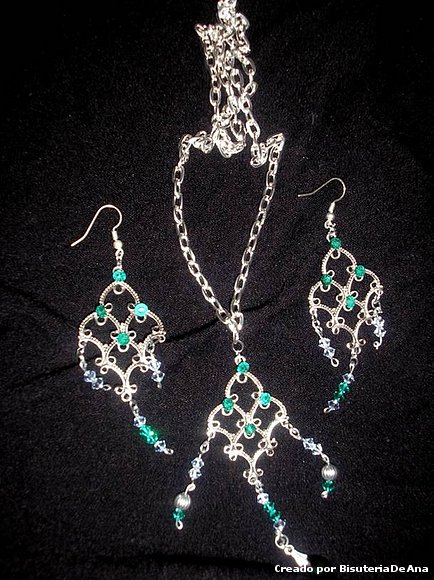 Conjunto lágrima de Swarozski y bohemia