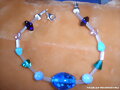 Pulsera azul y plata