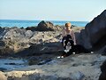 Panoramica con Lola en la playuki