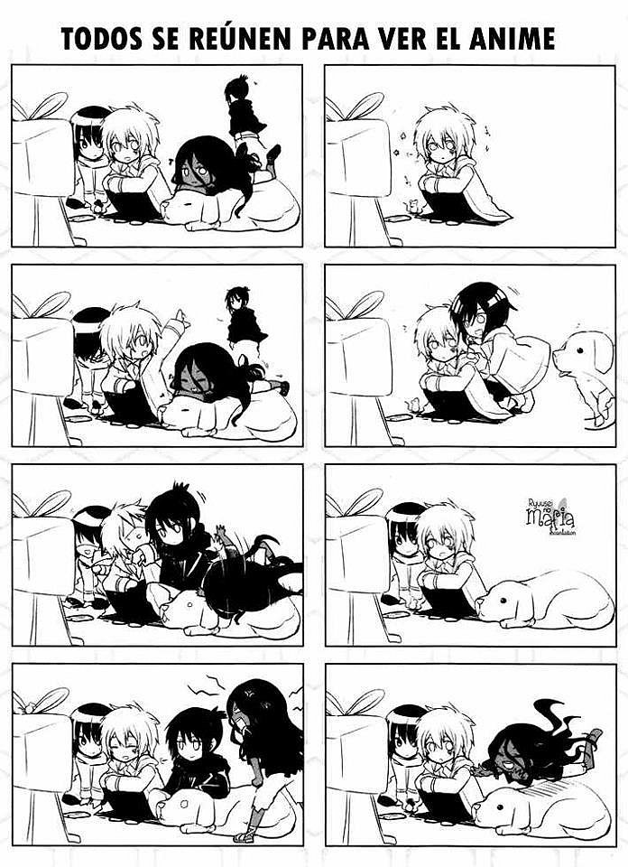 Todos nos reunimos para ver anime